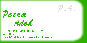 petra adok business card