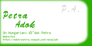 petra adok business card